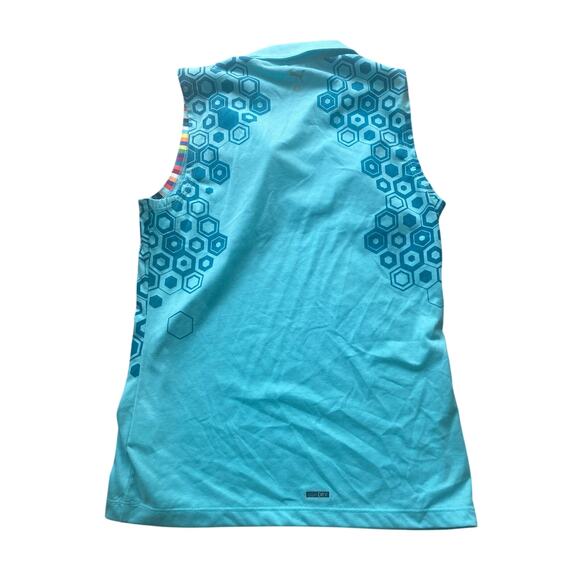 NWT PUMA Golf Tennis Blue Radiancy Hadley Sleeve Moisture Wicking Shirt S - Picture 2 of 12